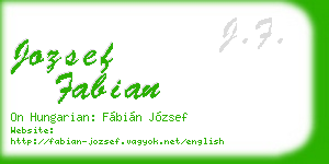 jozsef fabian business card