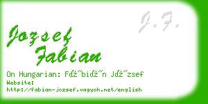 jozsef fabian business card